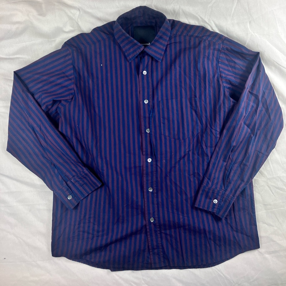 Men’s Assembly Blue/Purple Striped Button Up Shirt